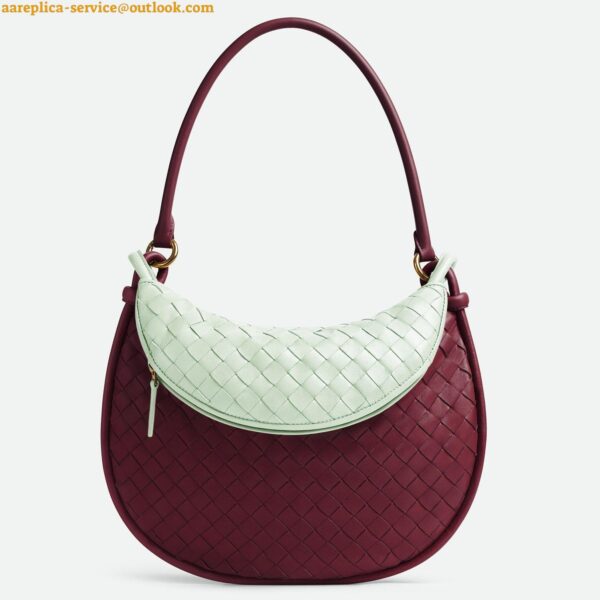 Replica Bottega Veneta Gemelli Medium Bag in Barolo/Glacier Intrecciato Lambskin 3