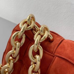 Replica Bottega Veneta Chain Cassette Bag In Maple Intrecciato Suede Calfskin 2