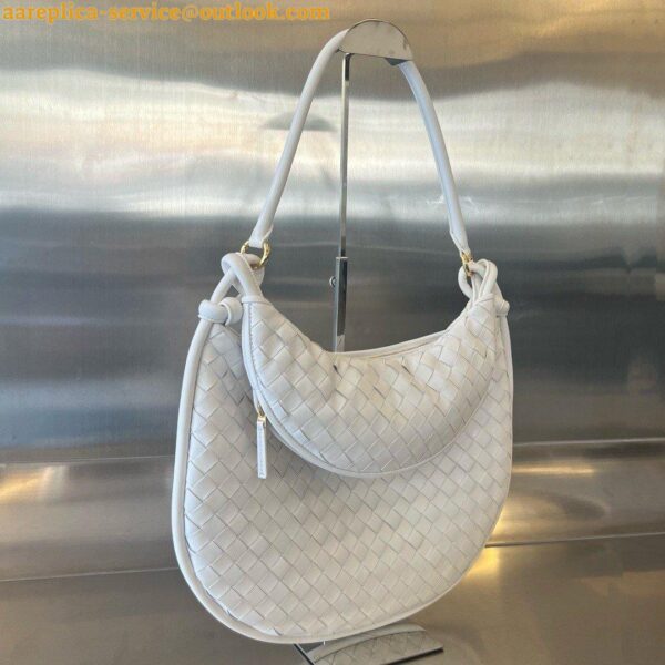 Replica Bottega Veneta Gemelli Large Bag in White Intrecciato Lambskin 13