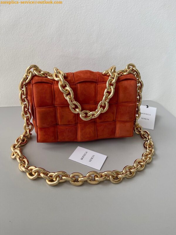 Replica Bottega Veneta Chain Cassette Bag In Maple Intrecciato Suede Calfskin 7