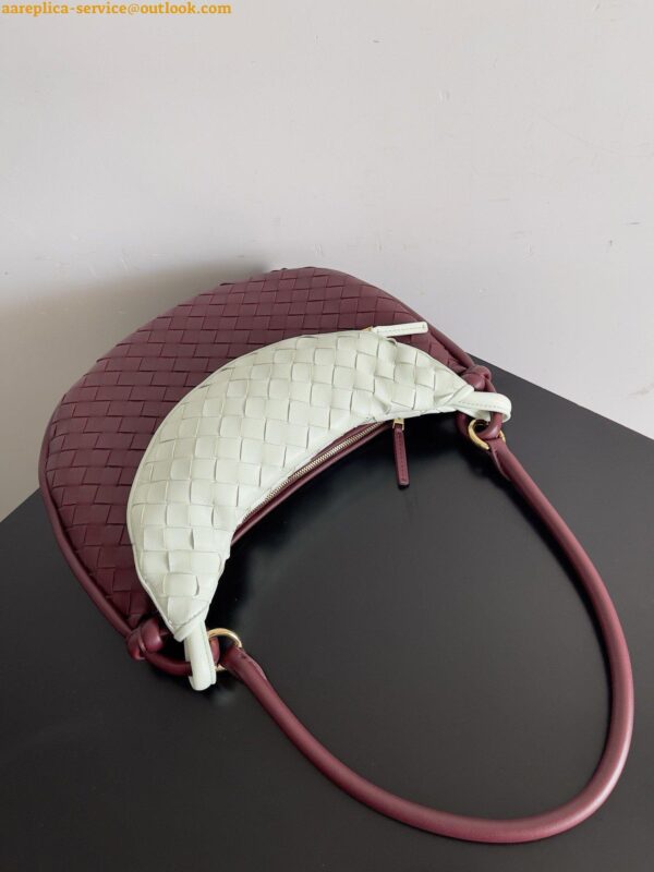 Replica Bottega Veneta Gemelli Medium Bag in Barolo/Glacier Intrecciato Lambskin 10