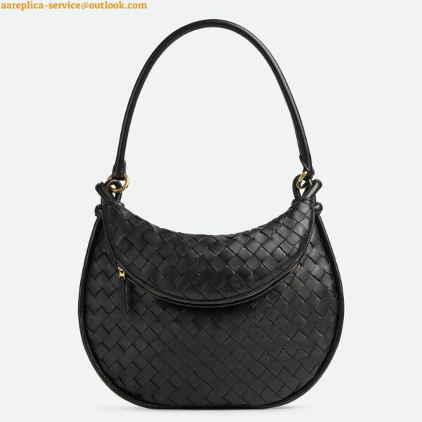 Replica Bottega Veneta Gemelli Medium Bag in Black Intrecciato Lambskin 3