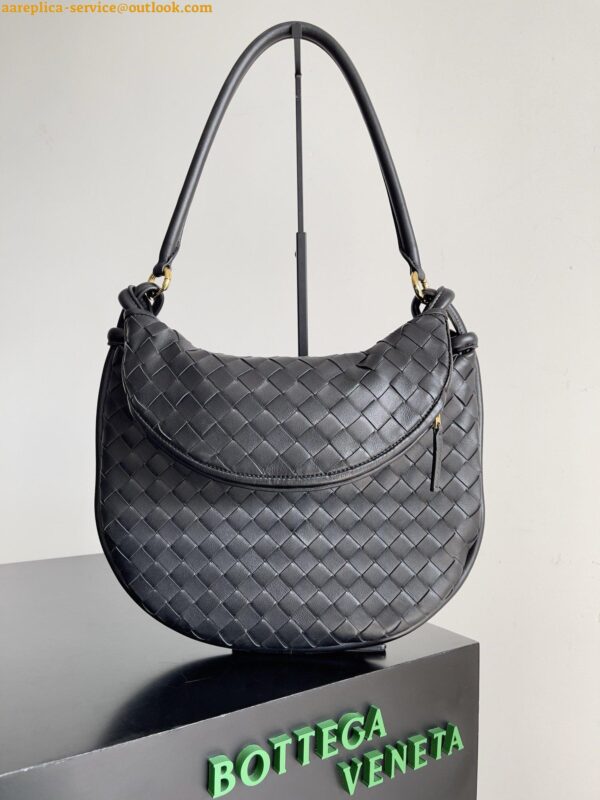 Replica Bottega Veneta Gemelli Medium Bag in Black Intrecciato Lambskin 7