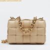 Replica Bottega Veneta Chain Cassette Bag In Porridge Intrecciato Lambskin