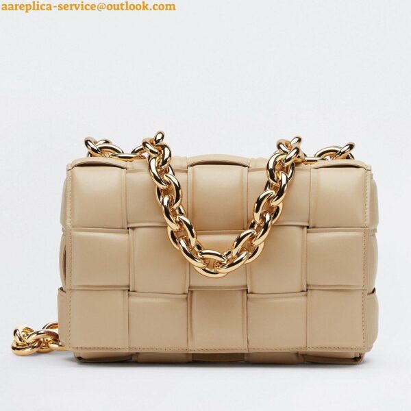 Replica Bottega Veneta Chain Cassette Bag In Porridge Intrecciato Lambskin