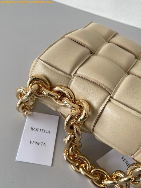 Replica Bottega Veneta Chain Cassette Bag In Porridge Intrecciato Lambskin 6