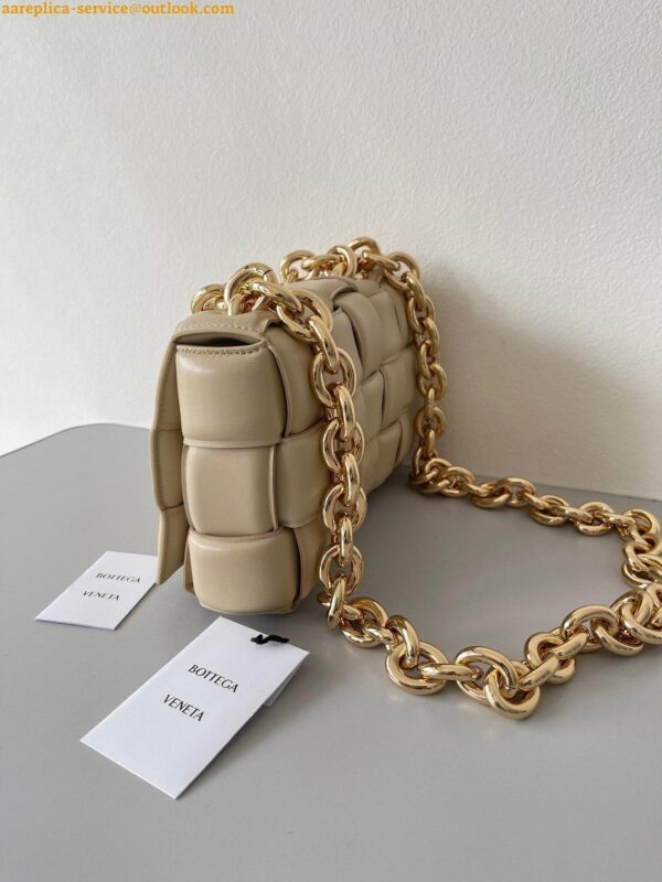 Replica Bottega Veneta Chain Cassette Bag In Porridge Intrecciato Lambskin 9