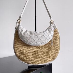 Replica Bottega Veneta Gemelli Medium Bag in Natural Raffia