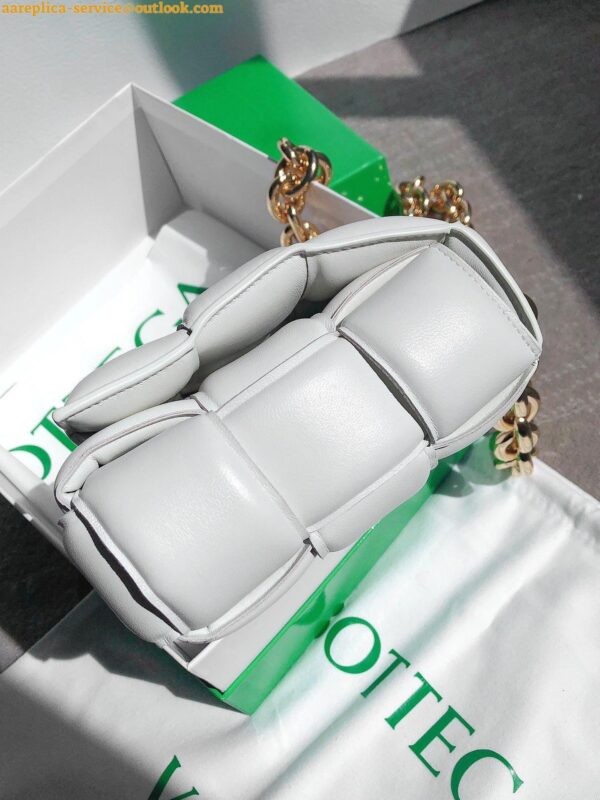 Replica Bottega Veneta Chain Cassette Bag In White Intrecciato Lambskin 2