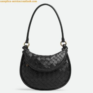 Replica Bottega Veneta Gemelli Small Bag in Black Intrecciato Lambskin