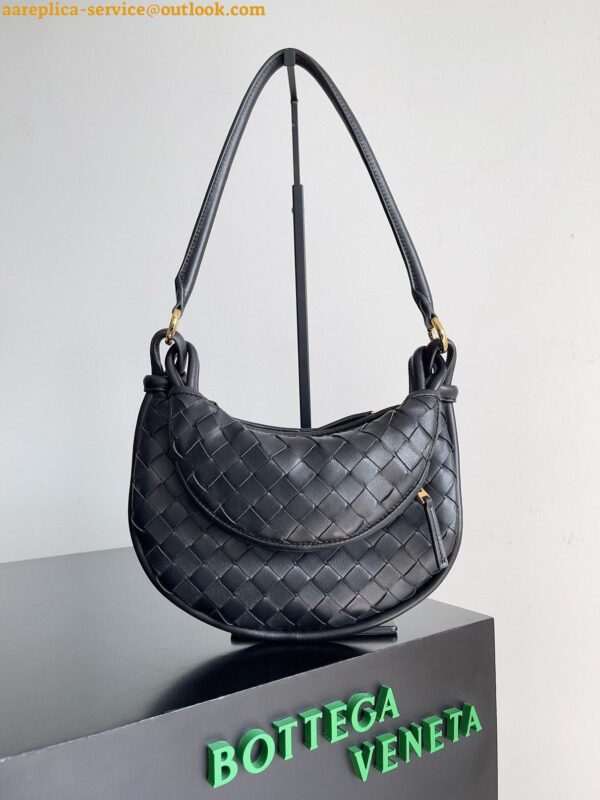 Replica Bottega Veneta Gemelli Small Bag in Black Intrecciato Lambskin 5