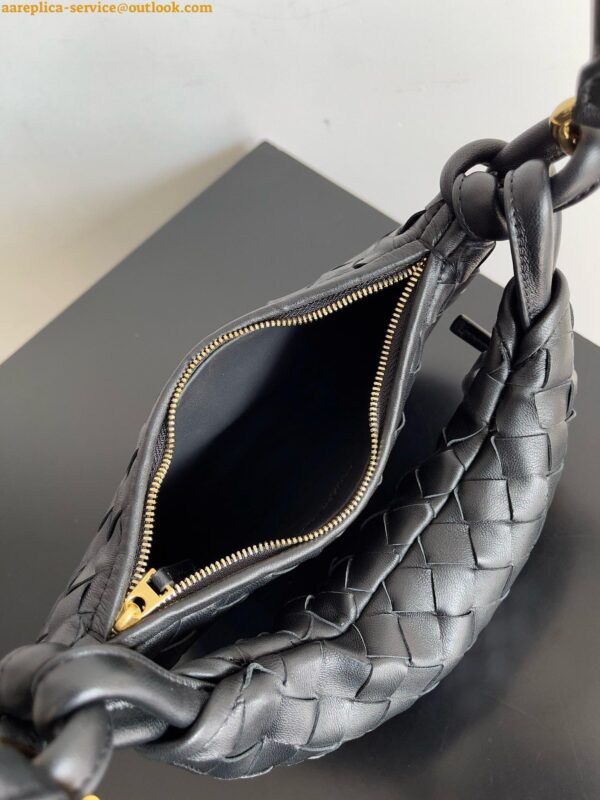 Replica Bottega Veneta Gemelli Small Bag in Black Intrecciato Lambskin 10