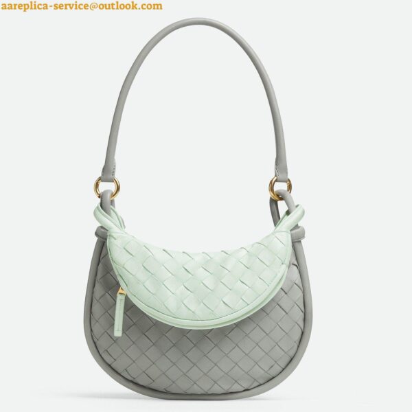 Replica Bottega Veneta Gemelli Small Bag in Grey/Glacier Intrecciato Lambskin 3