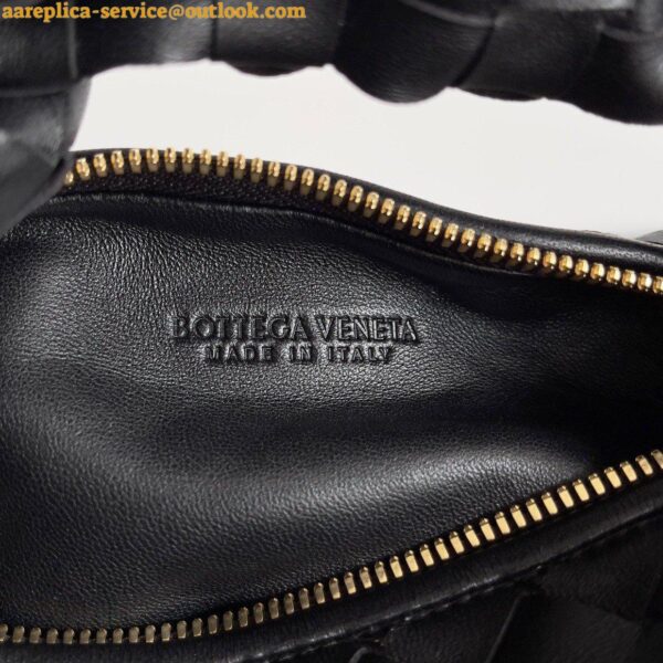 Replica Bottega Veneta Mini Jodie Chain Bag In Black Intrecciato Lambskin 8