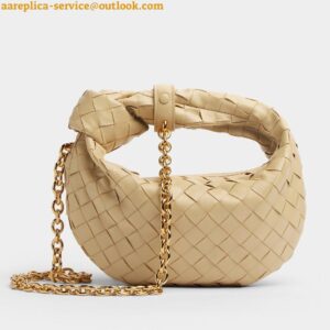 Replica Bottega Veneta Mini Jodie Chain Bag In Porridge Intrecciato Lambskin