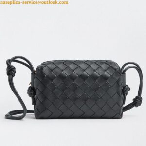 Replica Bottega Veneta Loop Mini Bag In Black Intrecciato Lambskin 2