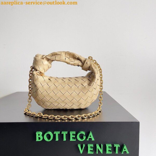 Replica Bottega Veneta Mini Jodie Chain Bag In Porridge Intrecciato Lambskin 3