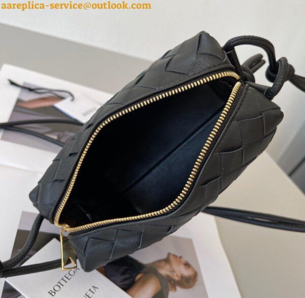 Replica Bottega Veneta Loop Mini Bag In Black Intrecciato Lambskin 10