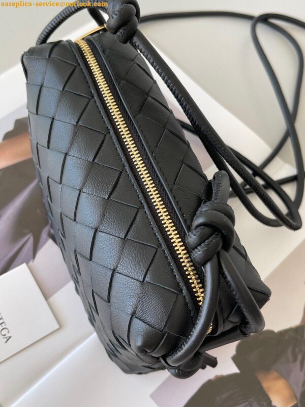 Replica Bottega Veneta Loop Mini Bag In Black Intrecciato Lambskin 11