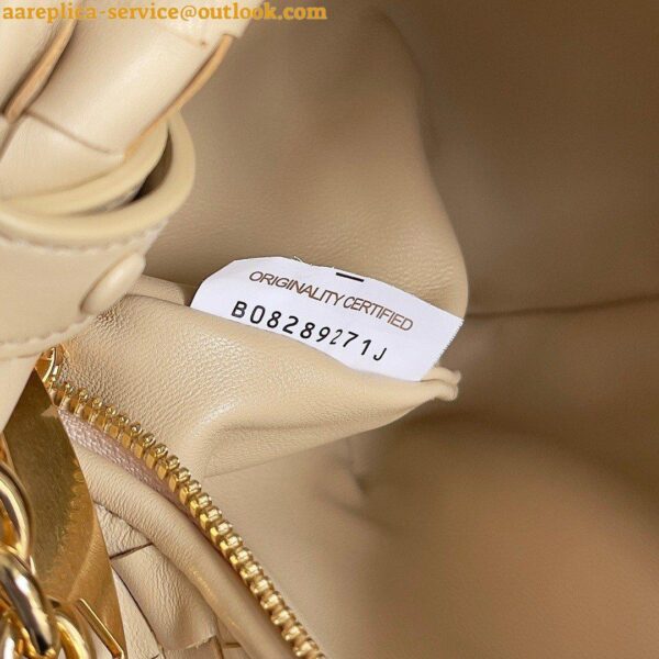 Replica Bottega Veneta Mini Jodie Chain Bag In Porridge Intrecciato Lambskin 9