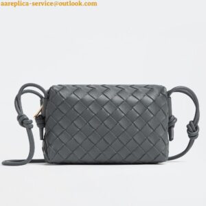 Replica Bottega Veneta Loop Mini Bag In Grey Intrecciato Lambskin