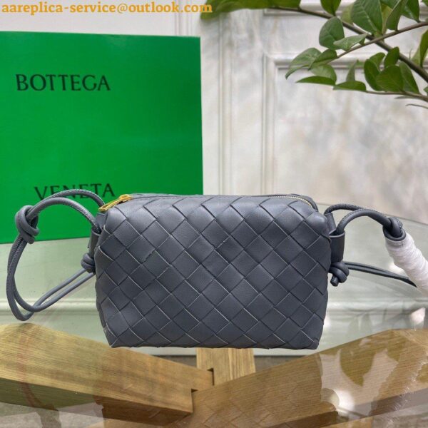 Replica Bottega Veneta Loop Mini Bag In Grey Intrecciato Lambskin 5