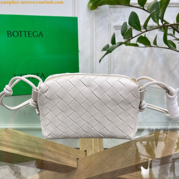 Replica Bottega Veneta Loop Mini Bag In White Intrecciato Lambskin 10