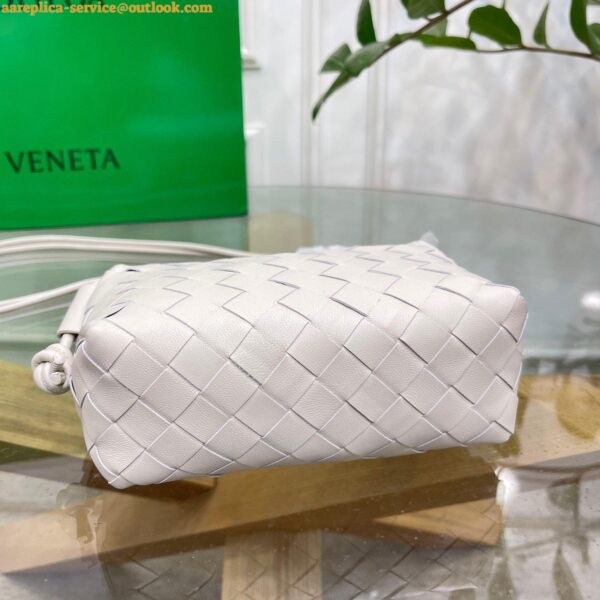 Replica Bottega Veneta Loop Mini Bag In White Intrecciato Lambskin 13