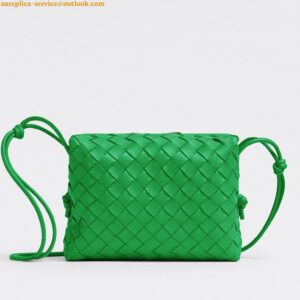 Replica Bottega Veneta Loop Small Bag In Green Intrecciato Lambskin