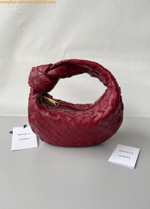 Replica Bottega Veneta BV Jodie Mini Bag In Dark Red Intrecciato Lambskin 5