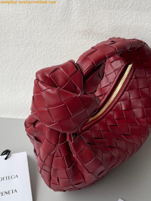 Replica Bottega Veneta BV Jodie Mini Bag In Dark Red Intrecciato Lambskin 6