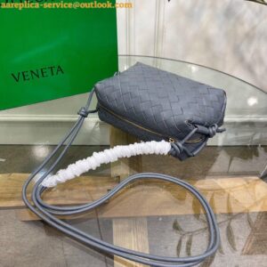 Replica Bottega Veneta Loop Small Bag In Grey Intrecciato Lambskin