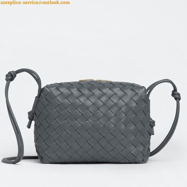 Replica Bottega Veneta Loop Small Bag In Grey Intrecciato Lambskin 5