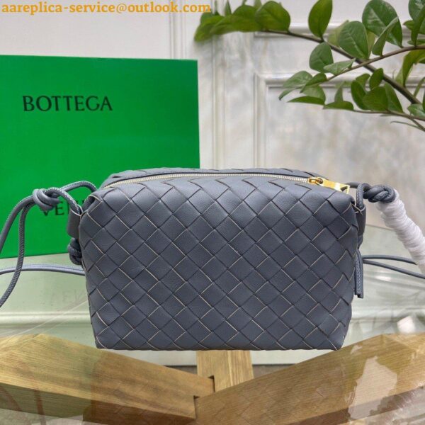 Replica Bottega Veneta Loop Small Bag In Grey Intrecciato Lambskin 6