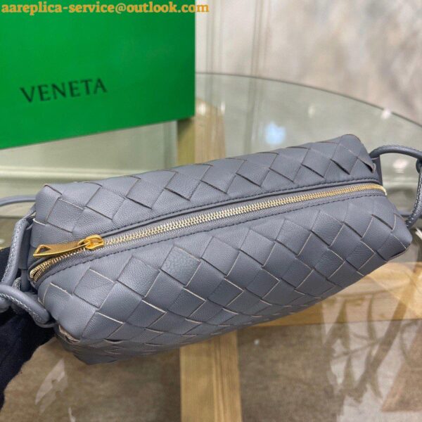 Replica Bottega Veneta Loop Small Bag In Grey Intrecciato Lambskin 8