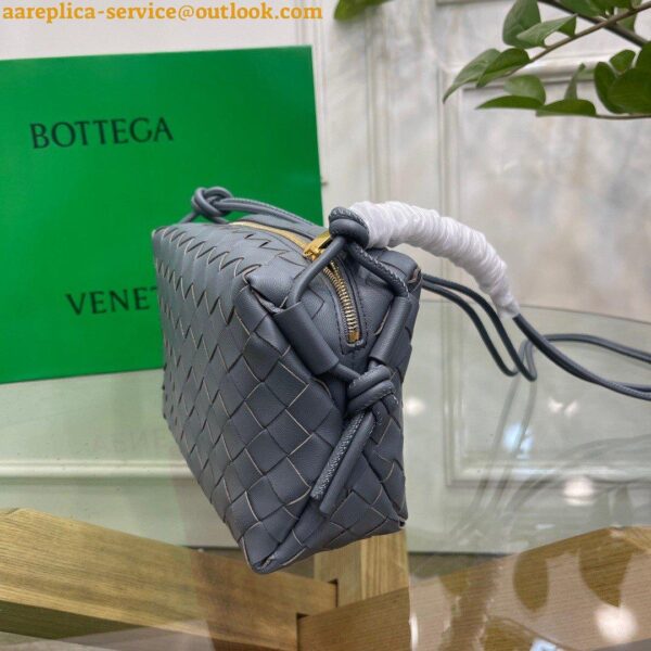 Replica Bottega Veneta Loop Small Bag In Grey Intrecciato Lambskin 10