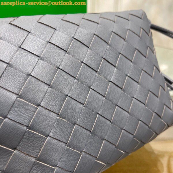 Replica Bottega Veneta Loop Small Bag In Grey Intrecciato Lambskin 11