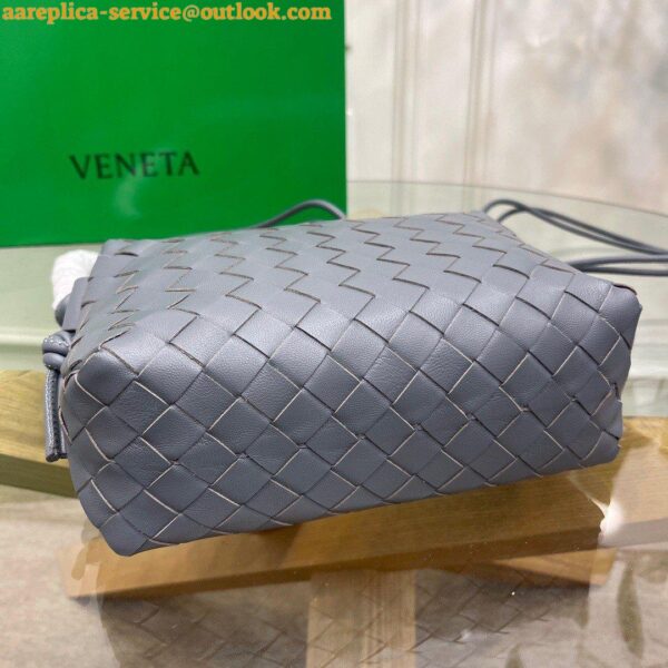 Replica Bottega Veneta Loop Small Bag In Grey Intrecciato Lambskin 12