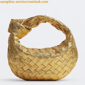 Replica Bottega Veneta BV Jodie Mini Bag In Gold Metallic Intrecciato Leather