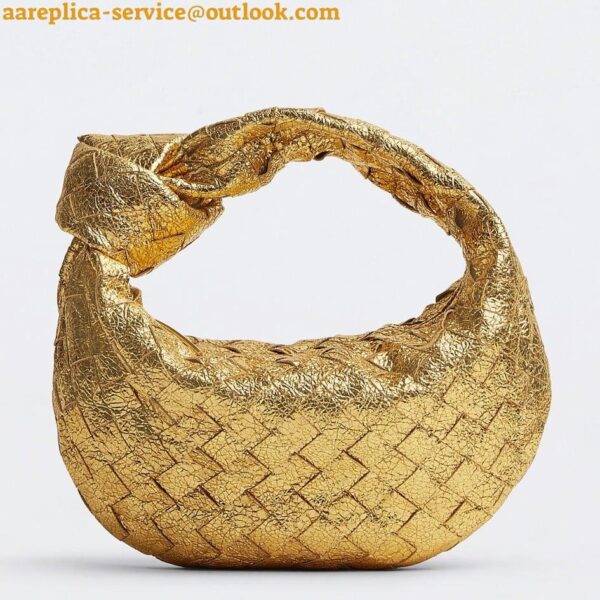 Replica Bottega Veneta BV Jodie Mini Bag In Gold Metallic Intrecciato Leather 3