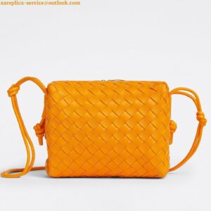 Replica Bottega Veneta Loop Small Bag In Orange Intrecciato Lambskin