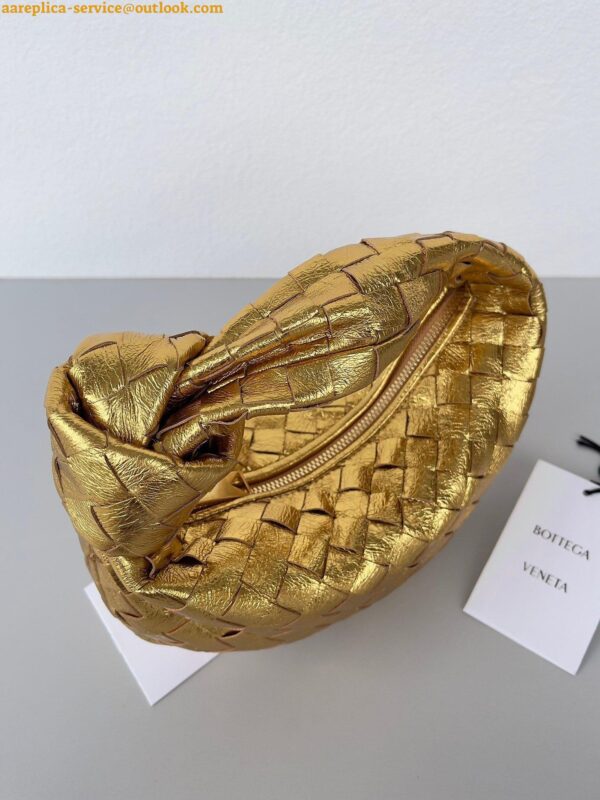 Replica Bottega Veneta BV Jodie Mini Bag In Gold Metallic Intrecciato Leather 9