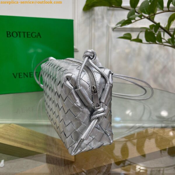 Replica Bottega Veneta Loop Small Bag In Silver Intrecciato Lambskin 5