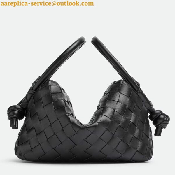 Replica Bottega Veneta Small Loop Crossbody Bag In Black Intrecciato Lambskin 3