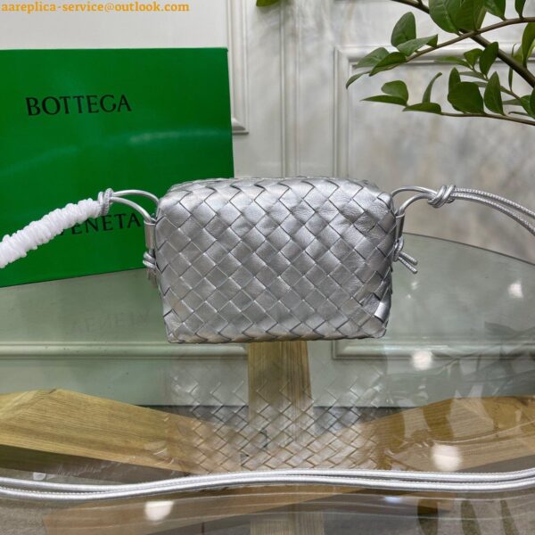 Replica Bottega Veneta Loop Small Bag In Silver Intrecciato Lambskin 12