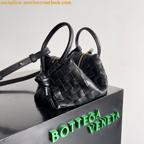 Replica Bottega Veneta Small Loop Crossbody Bag In Black Intrecciato Lambskin 6