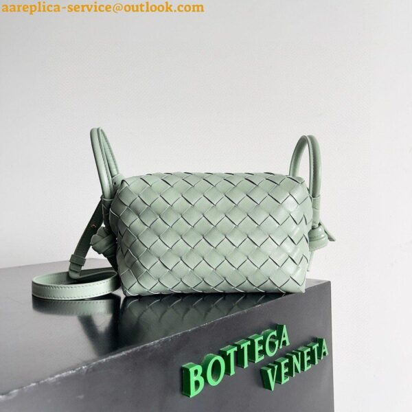 Replica Bottega Veneta Small Loop Crossbody Bag In Sauge Intrecciato Lambskin 5