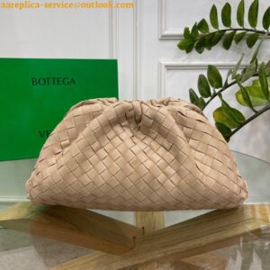 Replica Bottega Veneta Large Pouch Clutch Bag In Beige Intrecciato Lambskin