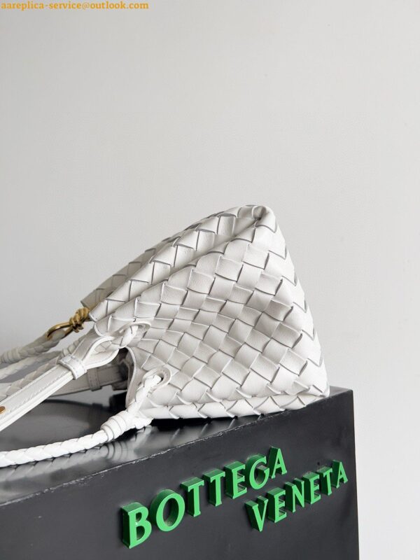 Replica Bottega Veneta Parachute Small Bag in White Intrecciato Lambskin 6