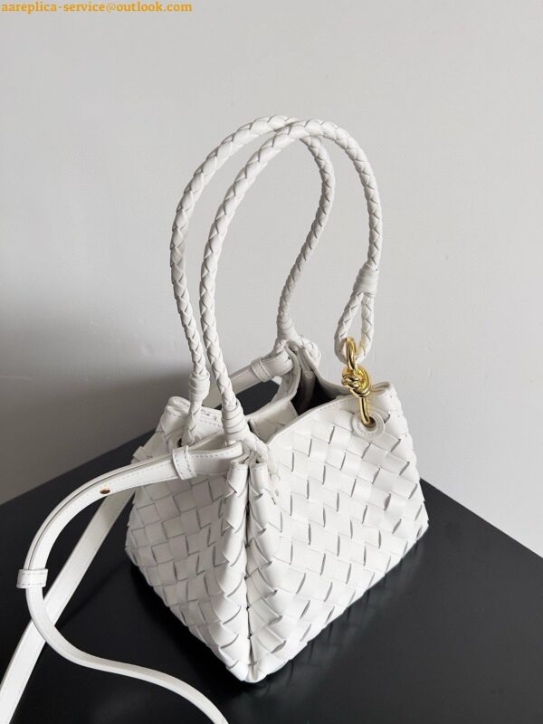 Replica Bottega Veneta Parachute Small Bag in White Intrecciato Lambskin 8